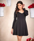 Waistless Long Sleeve Ponte Dress